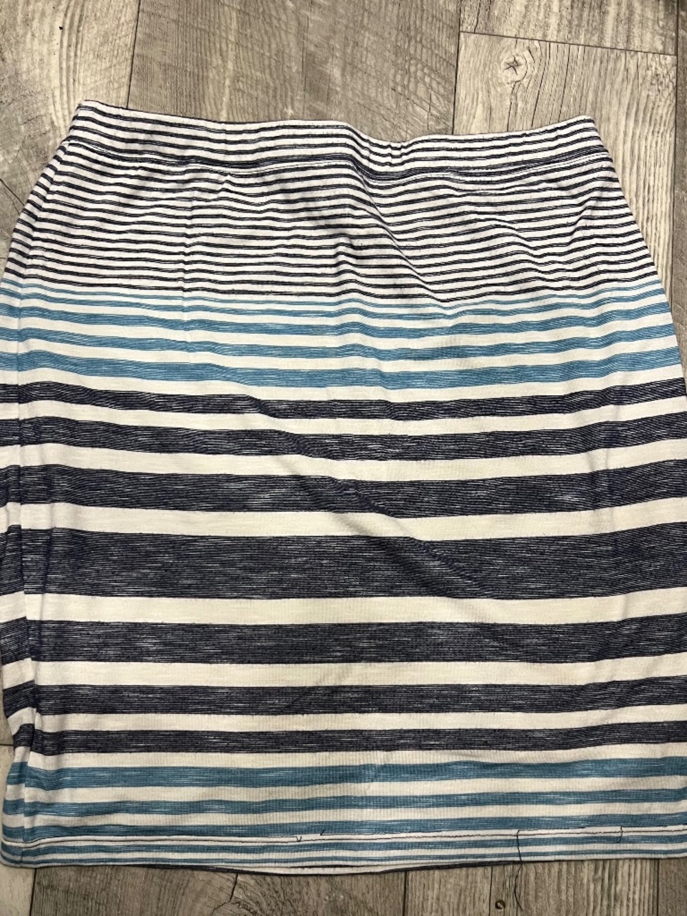 Blue and White Striped Skirt